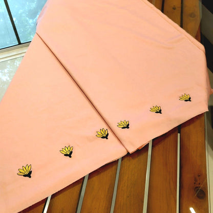 Peach Blush Cotton Kurti With Hand-Painted Detailing