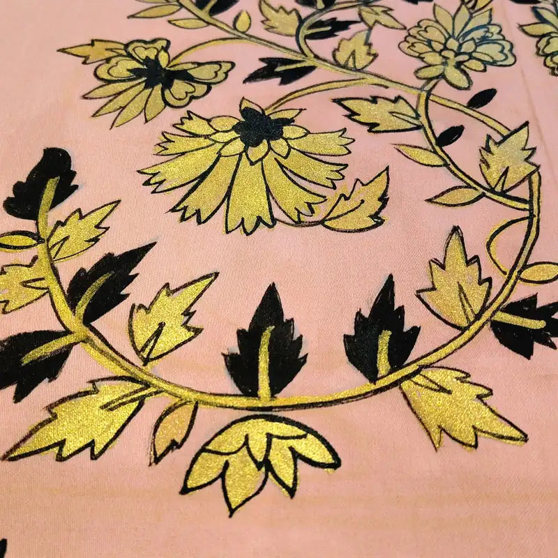 Peach Blush Cotton Kurti With Hand-Painted Detailing