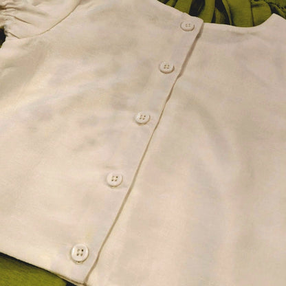 Charming Raw Silk Skirt/Top Hand-Embroidered With Love [3-4 Yrs]