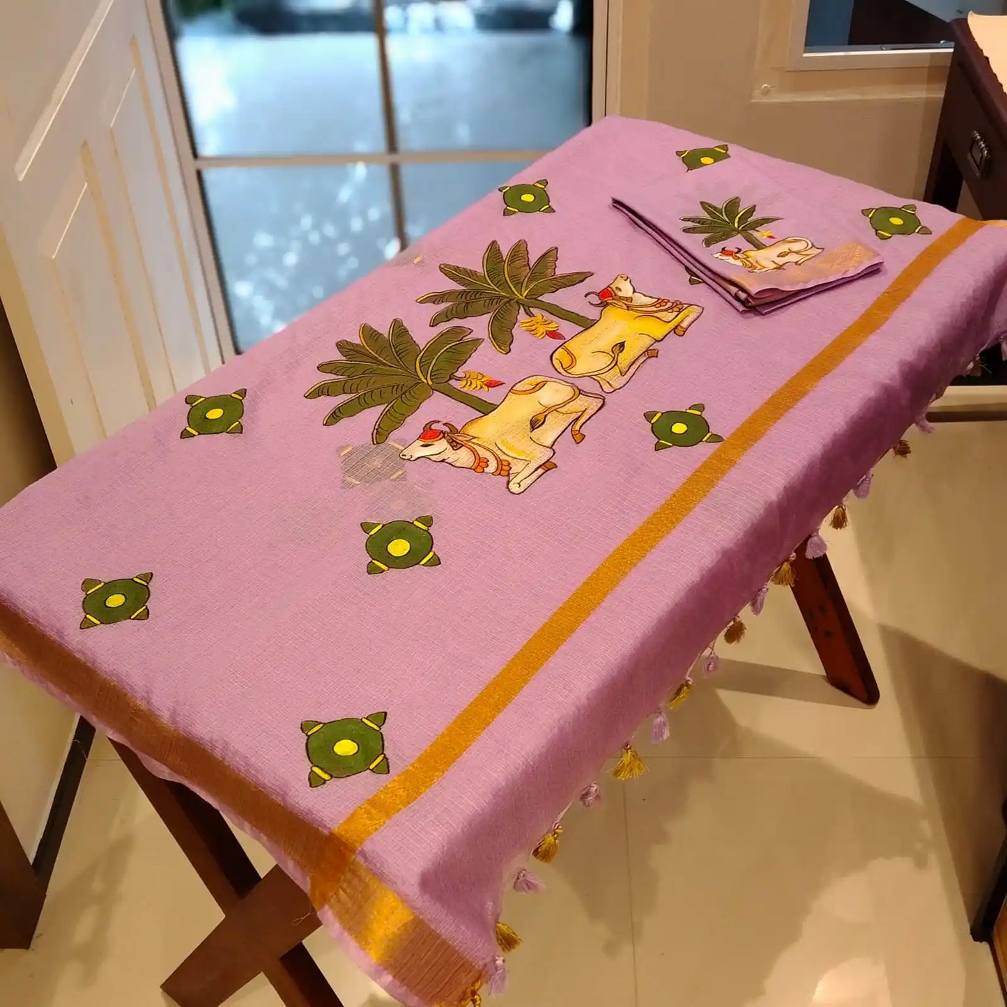 Pichwai Elegance On Kota Doria Saree