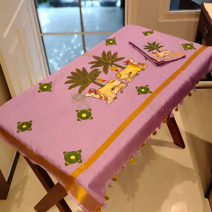 Pichwai Elegance On Kota Doria Saree