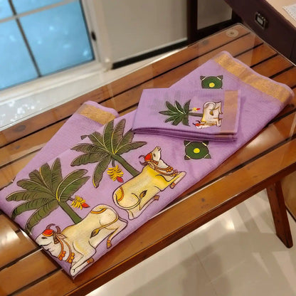 Pichwai Elegance On Kota Doria Saree