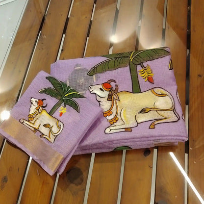 Pichwai Elegance On Kota Doria Saree