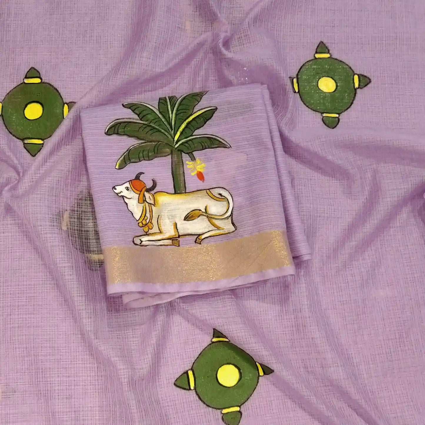 Pichwai Elegance On Kota Doria Saree