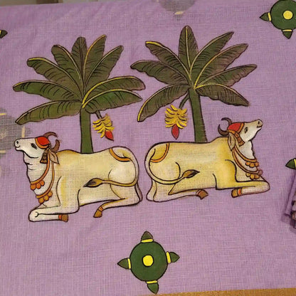 Pichwai Elegance On Kota Doria Saree