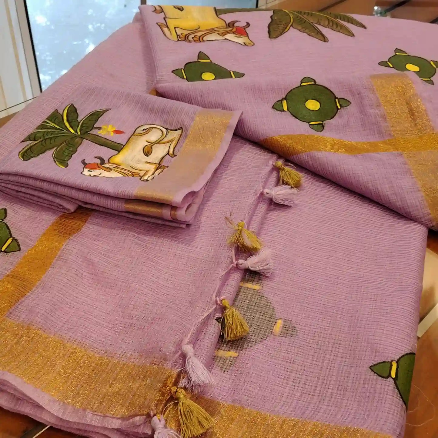 Pichwai Elegance On Kota Doria Saree