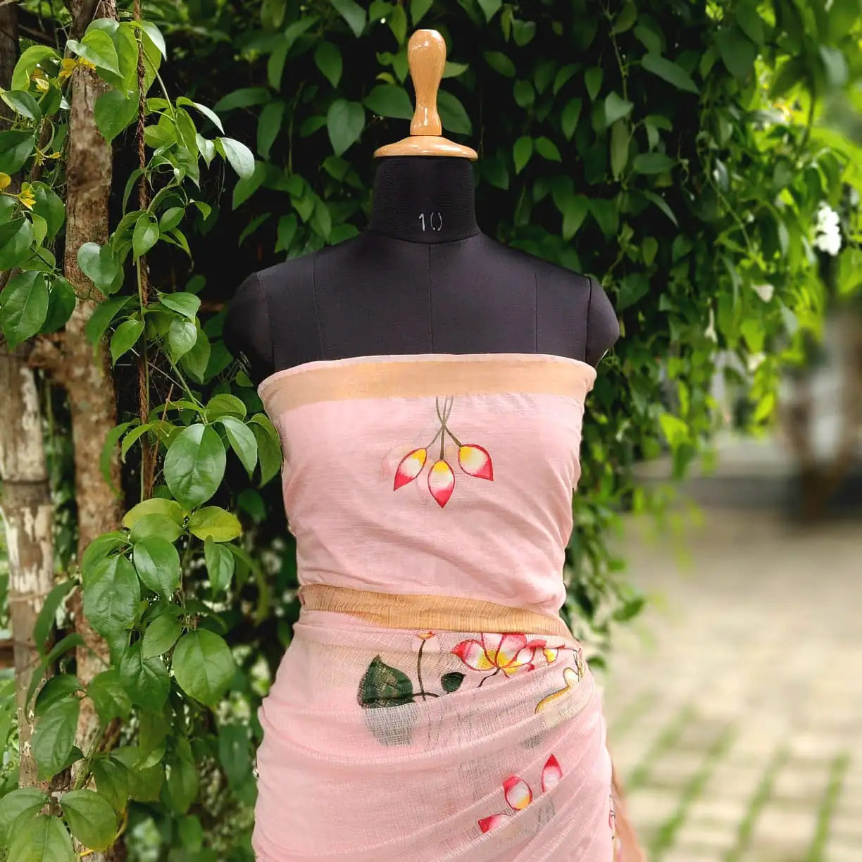 Hand-Painted Pichwai Art On Light Weight Kota Doria Saree