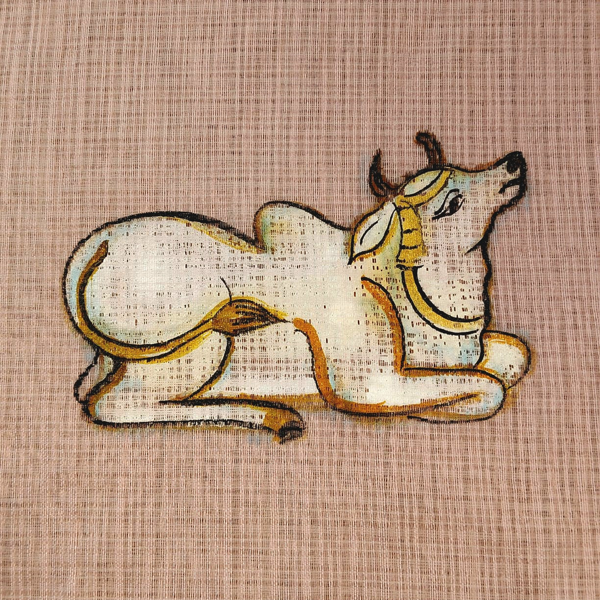 Hand-Painted Pichwai Art On Light Weight Kota Doria Saree