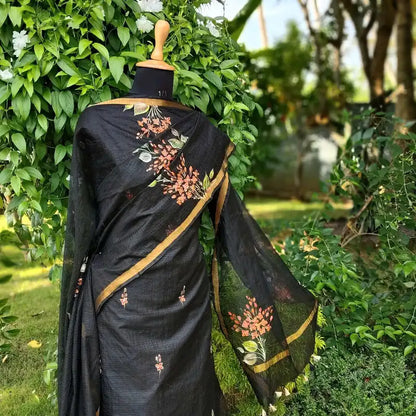 Graceful Black Kota Doria Suit Set