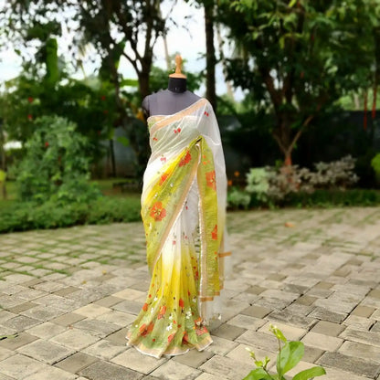 Delicate Art Meets Airy Elegance — Hand-painted Magic On Kota Doria