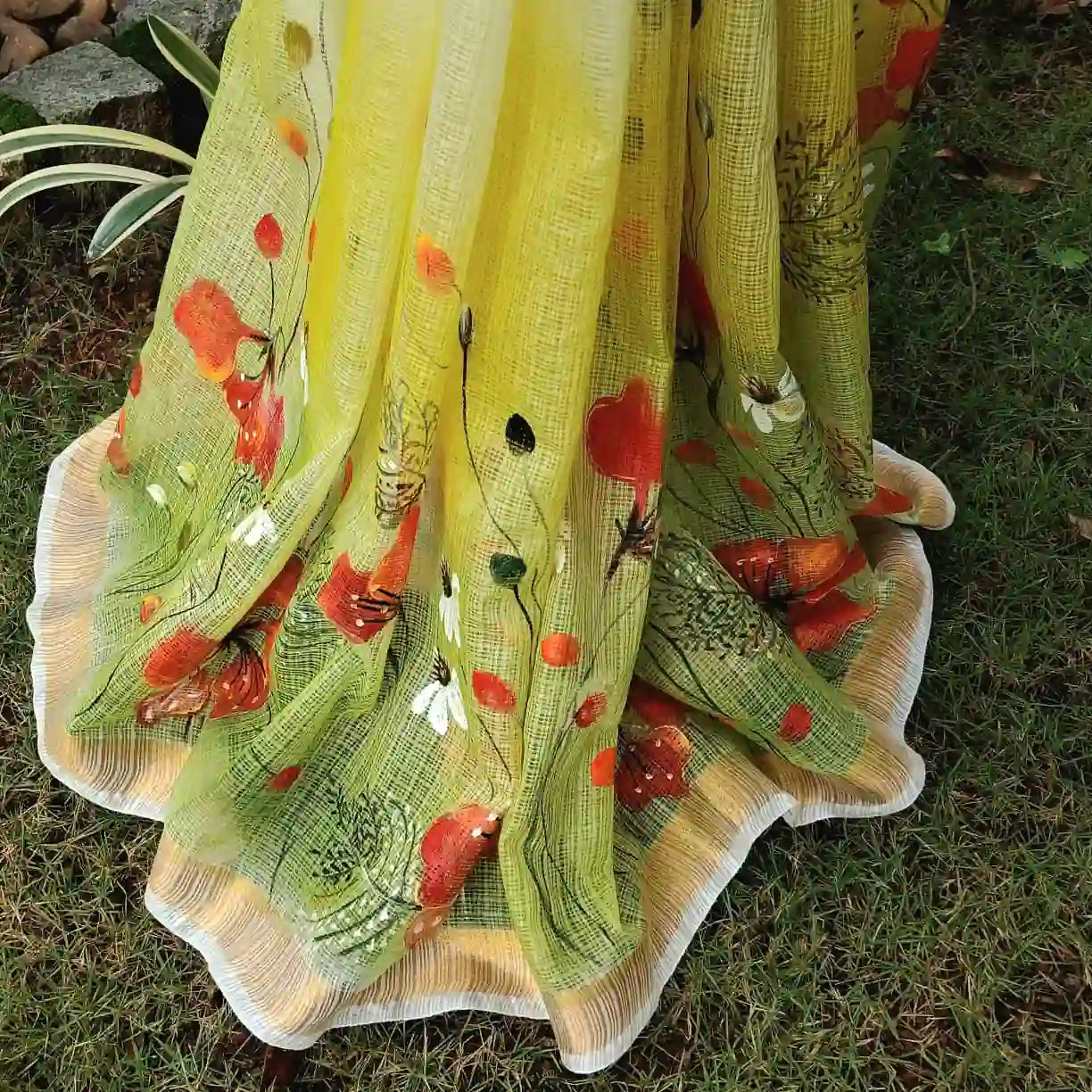 Delicate Art Meets Airy Elegance — Hand-painted Magic On Kota Doria