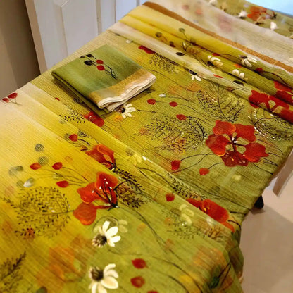 Delicate Art Meets Airy Elegance — Hand-painted Magic On Kota Doria