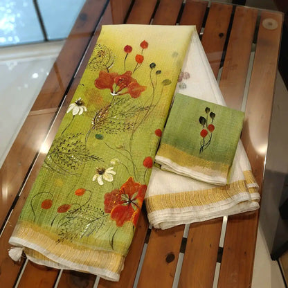 Delicate Art Meets Airy Elegance — Hand-painted Magic On Kota Doria