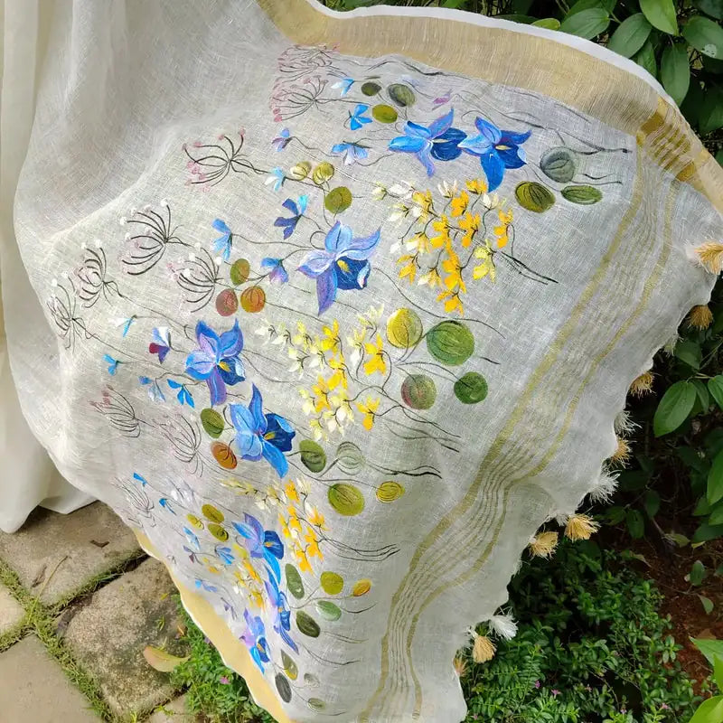 Graceful Hand-Painted Linen Charm