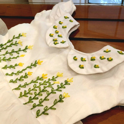 Charming Baby Girl Frock With Elegant Hand Embroidery On 0rganza