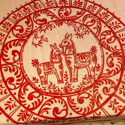 Graceful Alpona motifs Hand-Painted On Soft Kota Doria Saree