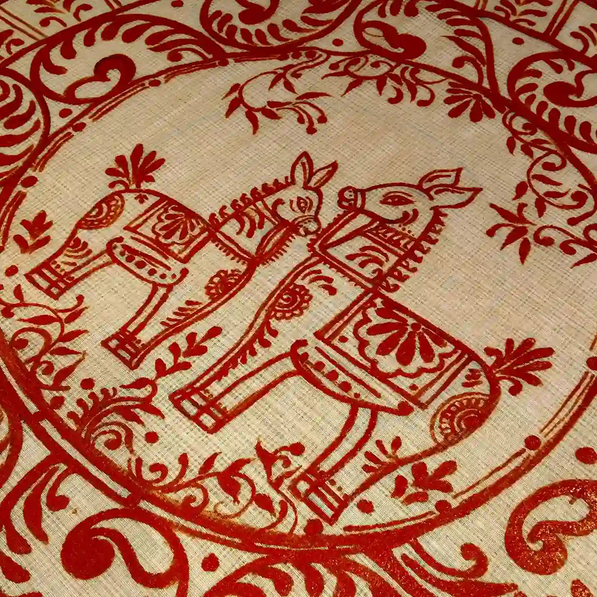 Graceful Alpona motifs Hand-Painted On Soft Kota Doria Saree