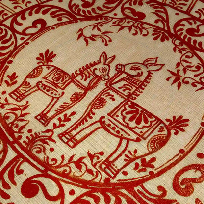 Graceful Alpona motifs Hand-Painted On Soft Kota Doria Saree