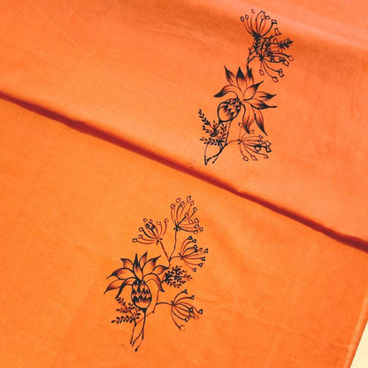 Elegant Hand-Painted Pure Cotton Kurti Featuring Delicate Line-Art Design.