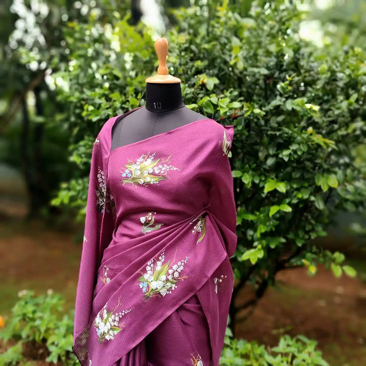 Sheer Elegance In This Hand-Painted Masterpiece On Kota silk