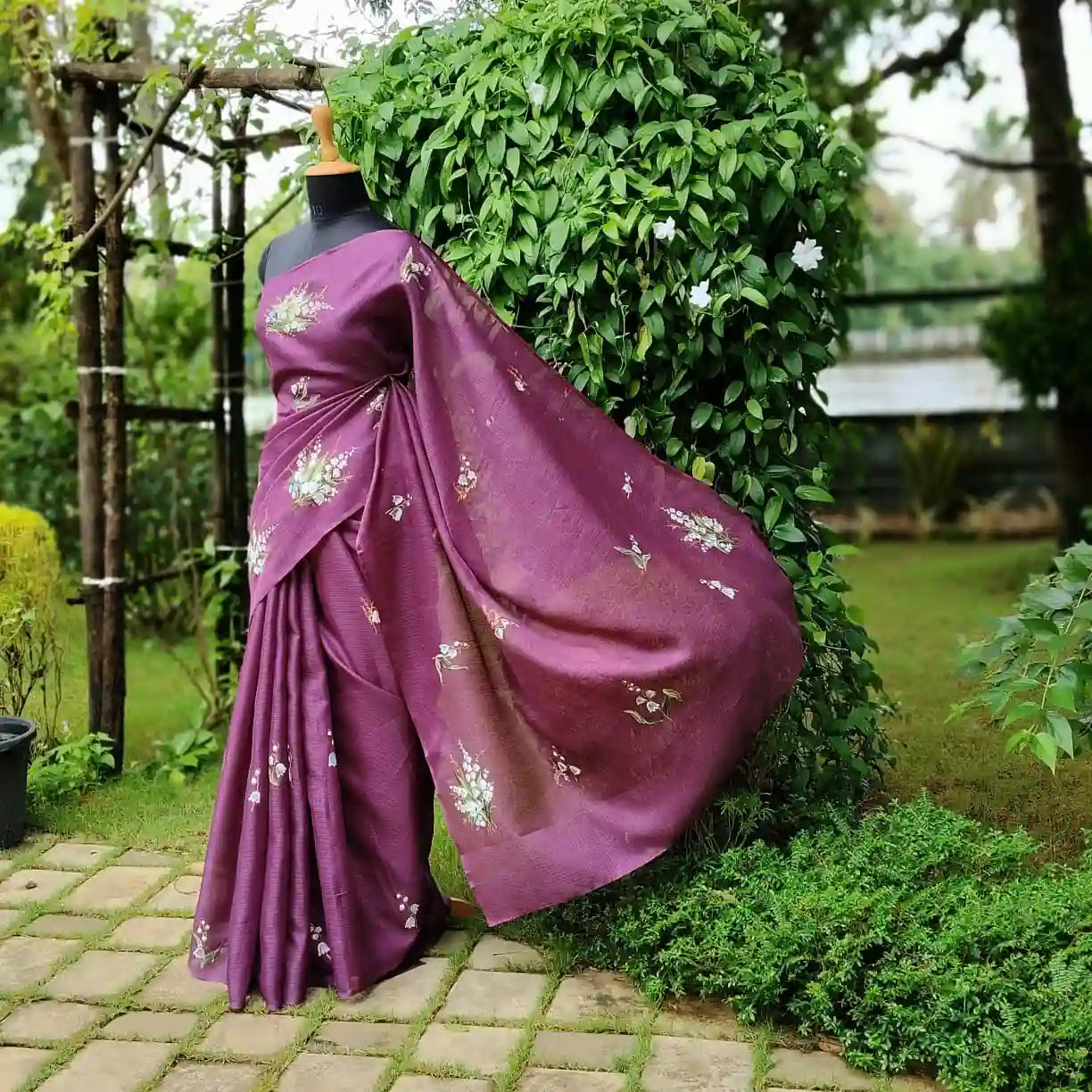 Sheer Elegance In This Hand-Painted Masterpiece On Kota silk