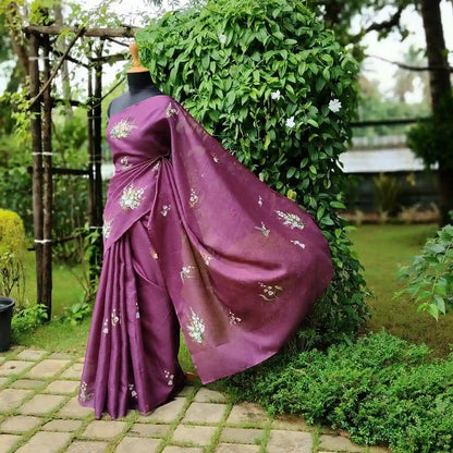 Sheer Elegance In This Hand-Painted Masterpiece On Kota silk