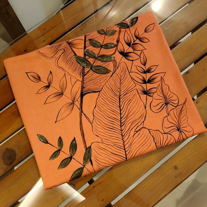 Breathable Pure Cotton Kurti With Graceful Hand-Drawn Line Art Accents