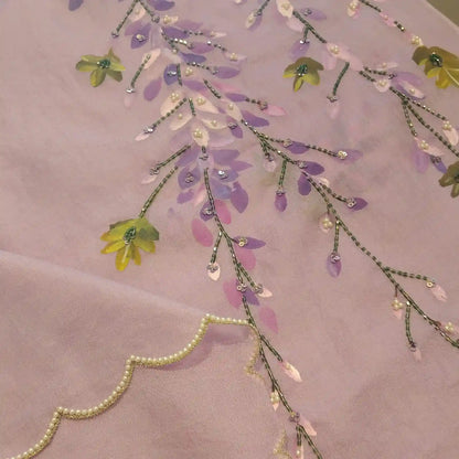 Sheer Elegance In Every Brushstroke—Hand-Painted Silk Organza Saree