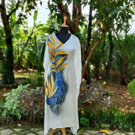 Silk-Painted Charm On Semi-Stitched Modal Fabric