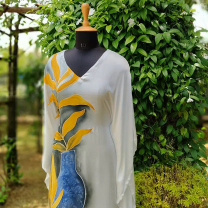 Silk-Painted Charm On Semi-Stitched Modal Fabric