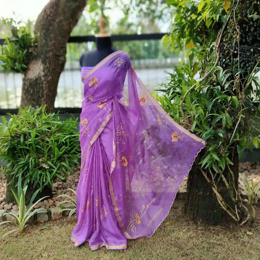 Pure Silk Kota Saree Adorned With Hand-Painted Finesse