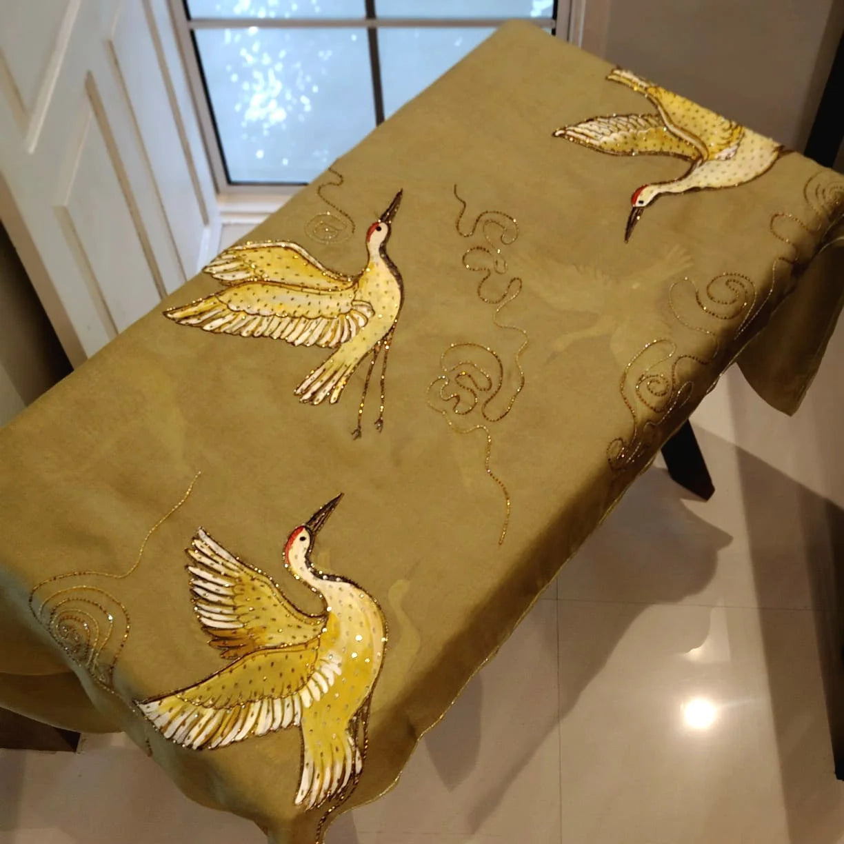 Artful Beauty On Sheer Organza Silk Saree