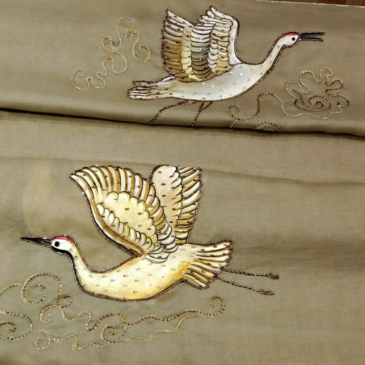 Artful Beauty On Sheer Organza Silk Saree