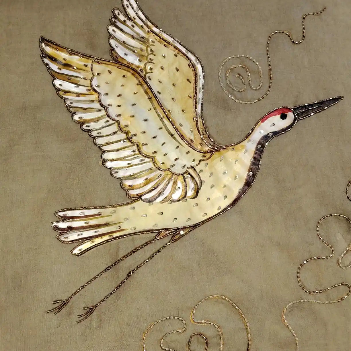 Artful Beauty On Sheer Organza Silk Saree