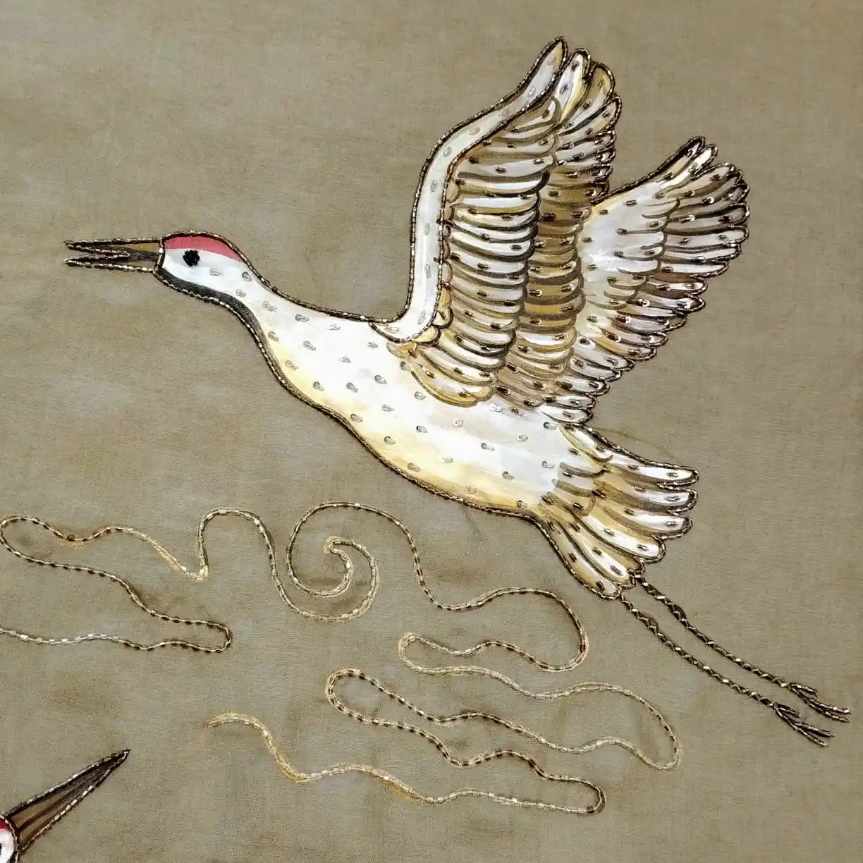 Artful Beauty On Sheer Organza Silk Saree