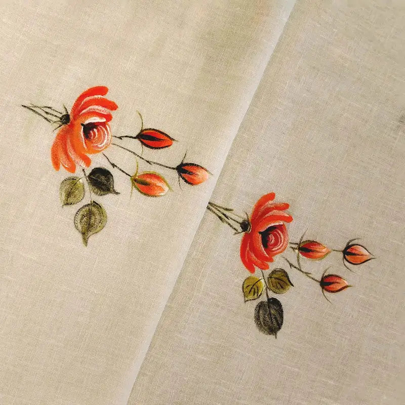 Gracefully Hand-Painted Linen Kurti Set With Artistic Charm