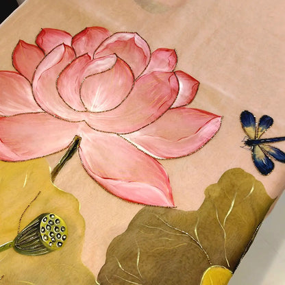 Delicately Hand-Painted Elegance On Silk Organza Saree