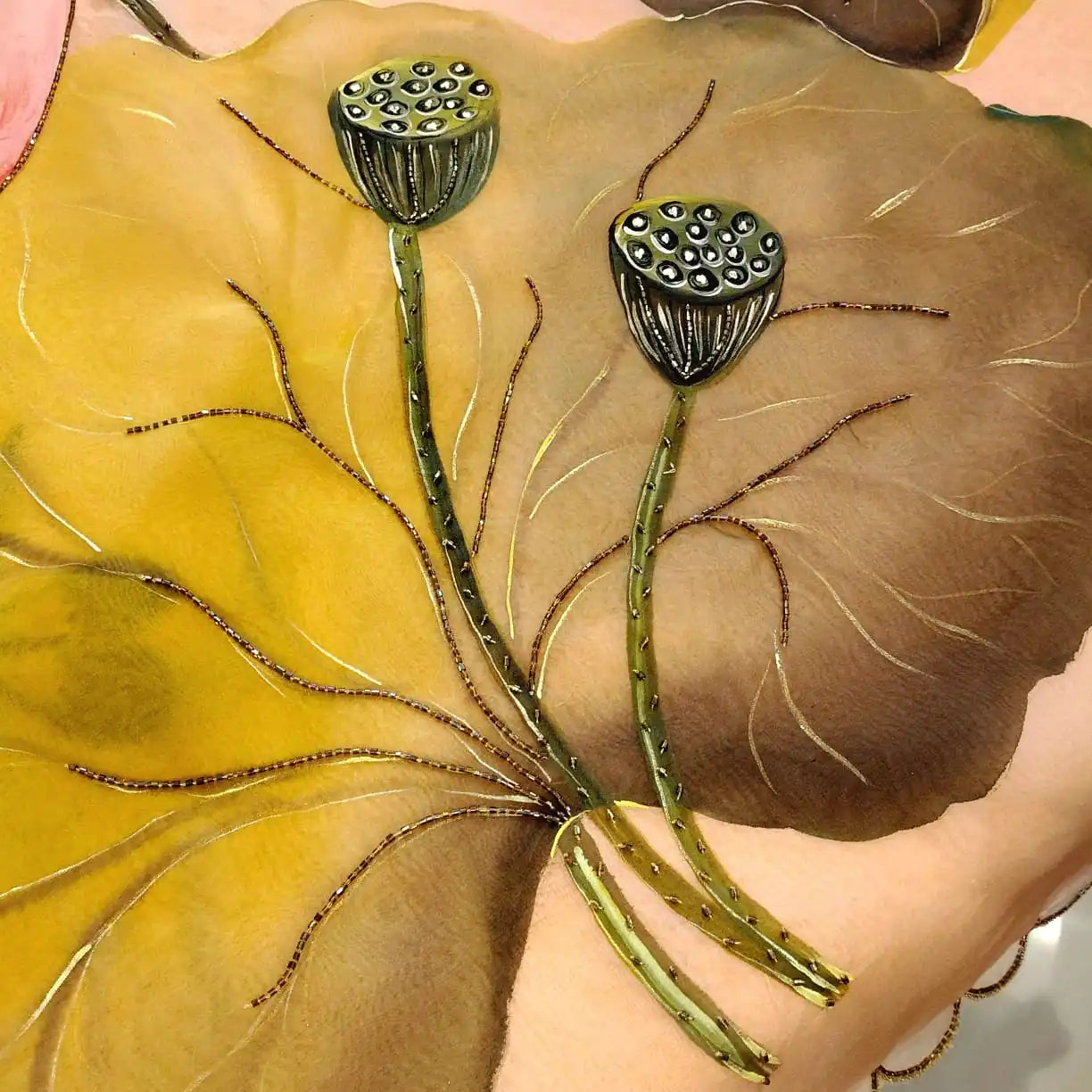 Delicately Hand-Painted Elegance On Silk Organza Saree