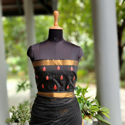Hand -Painted Folk Art On Delicate Kota Doria Saree