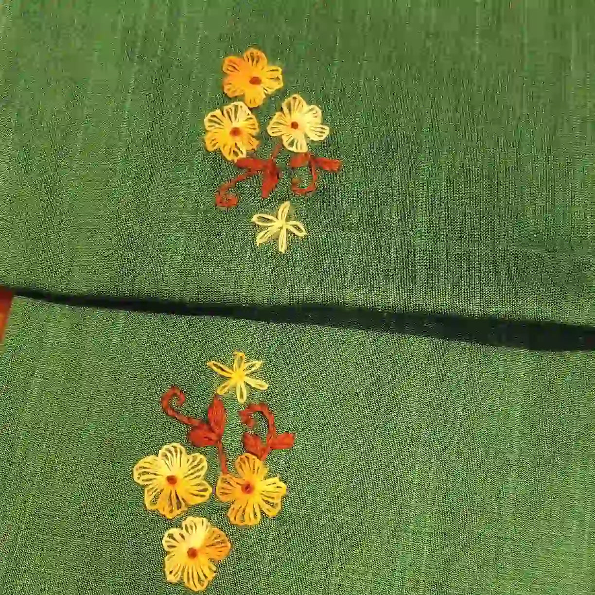 Gracefully Hand-Embroidered Pure Kota Drape