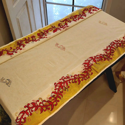 Graceful Kasavu drape with Baby Krishna Painting