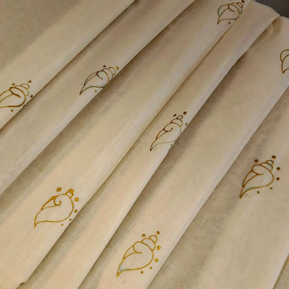 Kerala Saree With Elegant Hand-Painted Little Krishna Motif