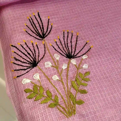 Delicate Hand-Embroidered Beauty On Soft Kota Doria Saree