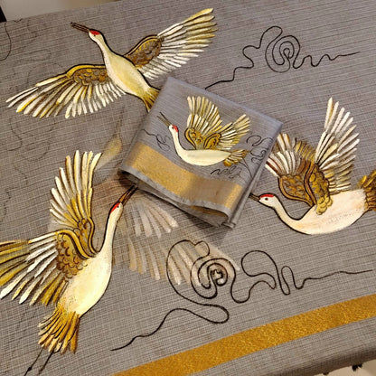Graceful In Grey, Hand-Painted Kota Doria Saree