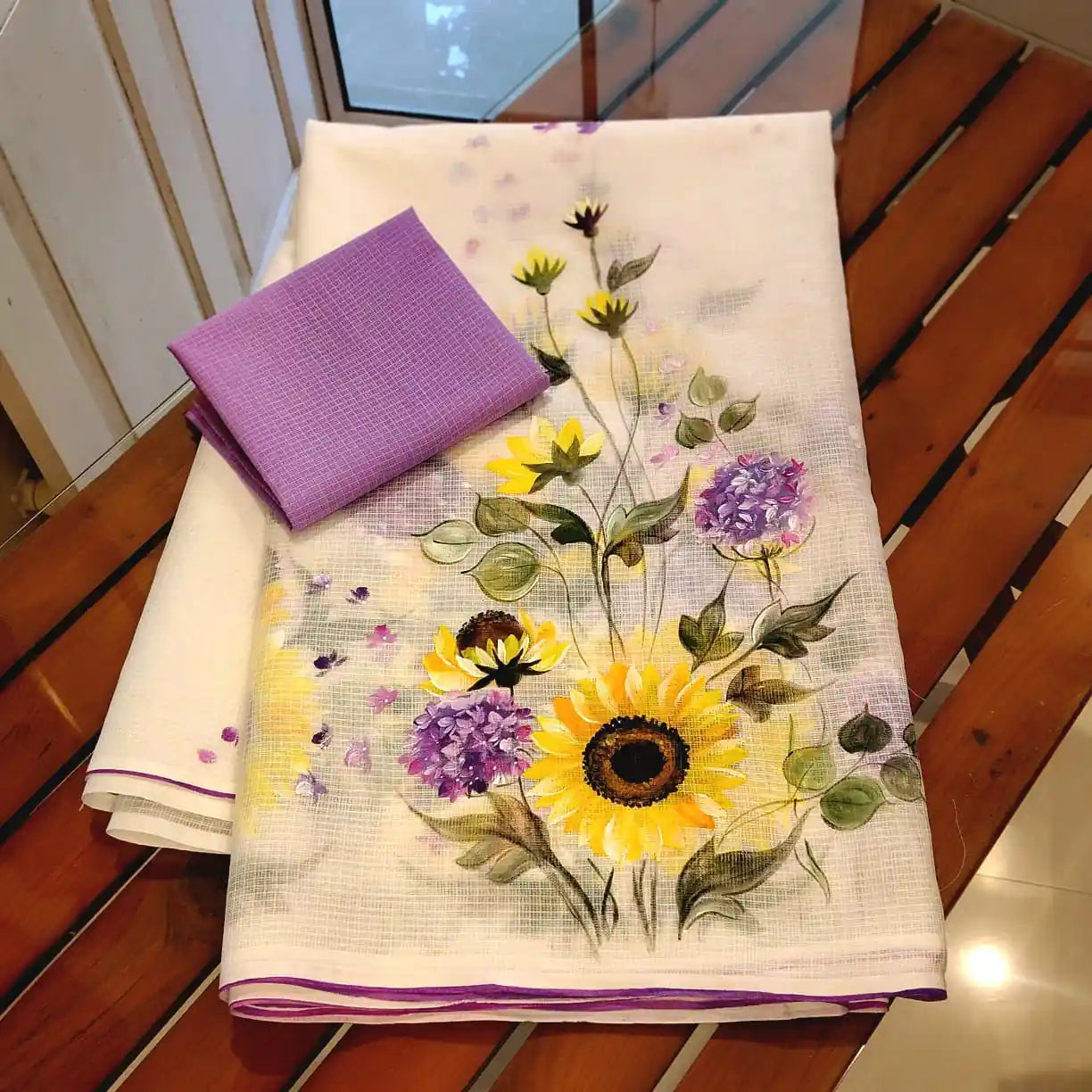 Floral Hand-Painted Kota Elegance