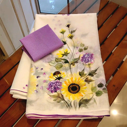 Floral Hand-Painted Kota Elegance