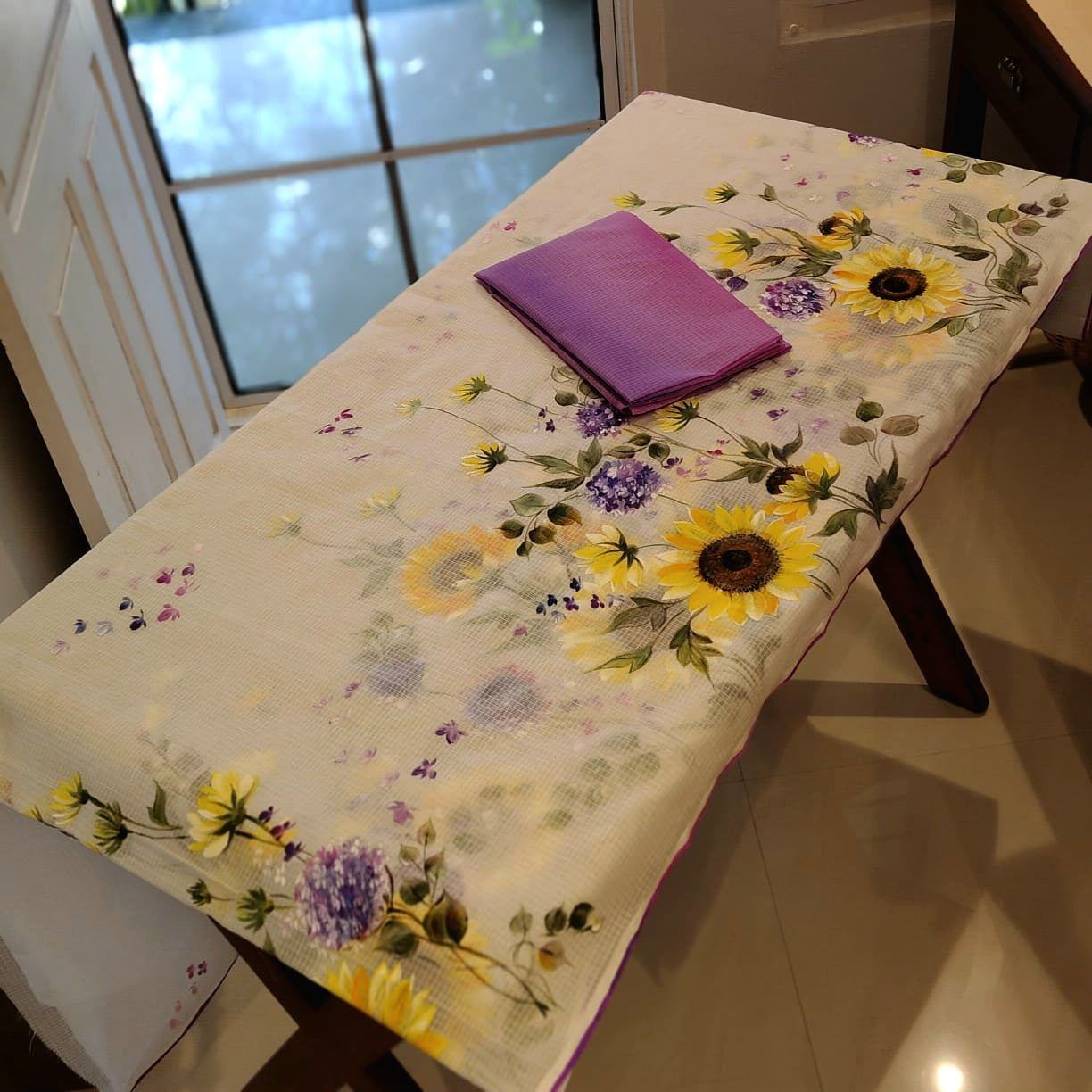 Floral Hand-Painted Kota Elegance