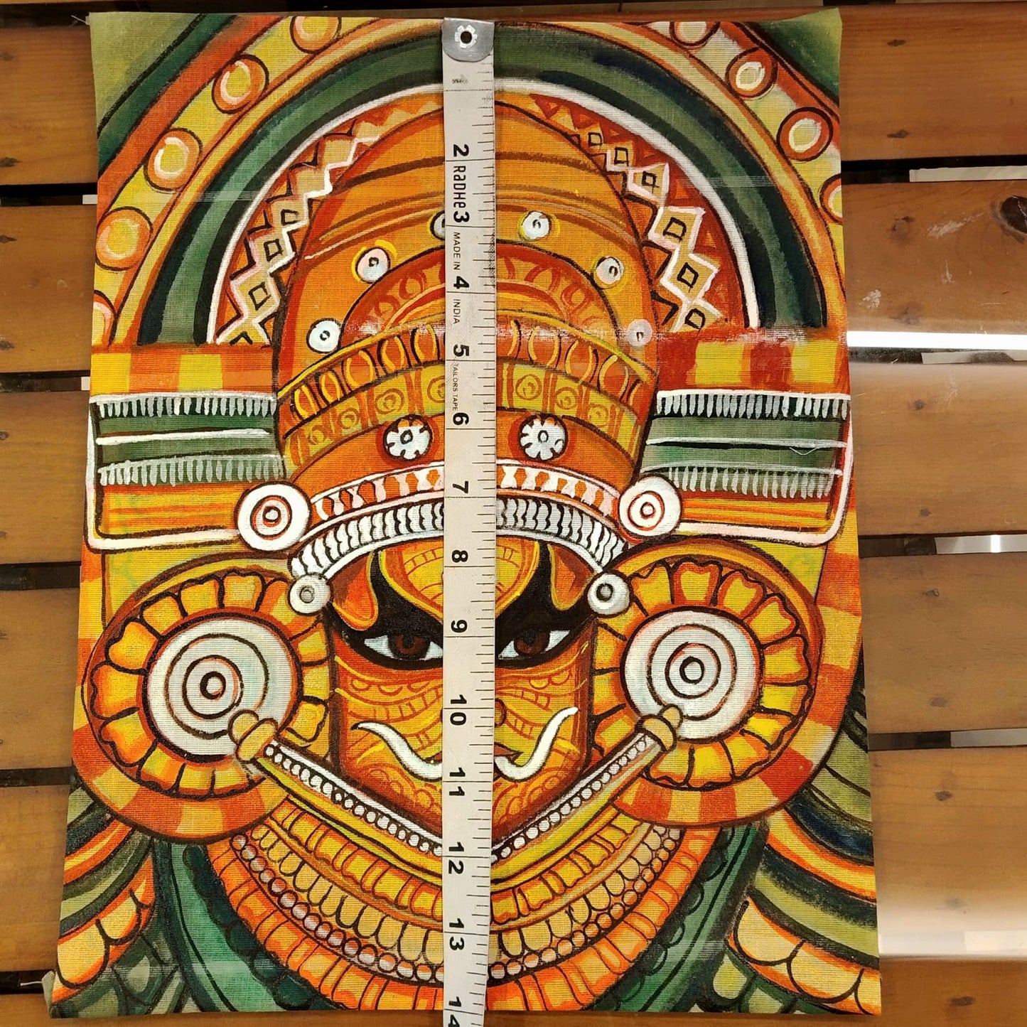 Hand-Painted Fabric Patch with Theyyam Motif