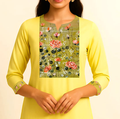 Wild Roses Hand-Painted Fabric Patches