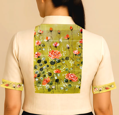 Wild Roses Hand-Painted Fabric Patches